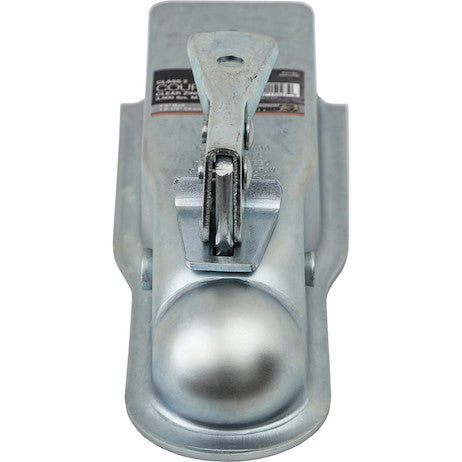 Load image into Gallery viewer, Straight Tongue Coupler - 2 Inch Ball, 2-1/2 Inch Channel, 300 Pound Tongue Weight, Zinc Plated