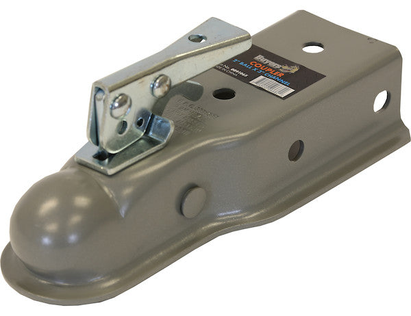 Load image into Gallery viewer, Straight Tongue Coupler - 2 Inch Ball, 3 Inch Channel, 300 Pound Tongue Weight, Primed Steel
