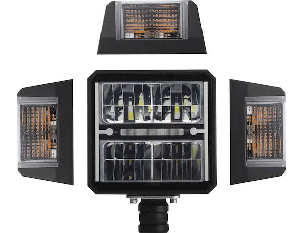 Load image into Gallery viewer, SAM Universal Heated LED Snow Plow Headlights with Multi-Mount Signal