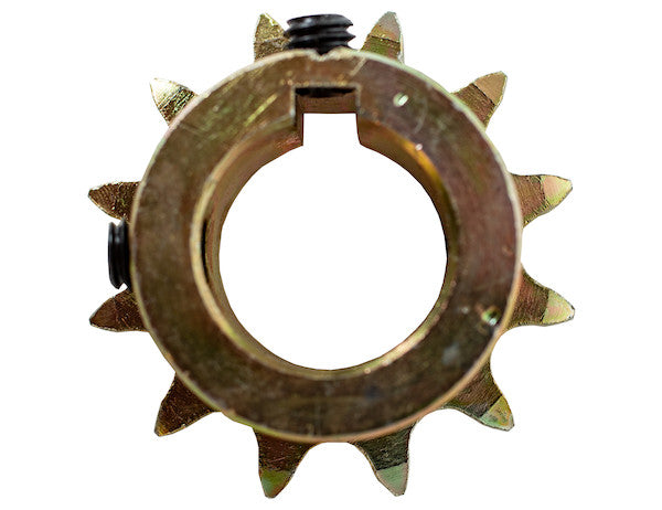 Load image into Gallery viewer, Replacement 1 Inch 12-Tooth Yellow Zinc Engine Sprocket with Set Screws for #40 Chain