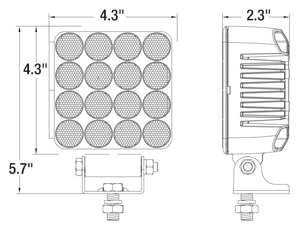 Load image into Gallery viewer, Ultra Bright 4.5 Inch LED Combination Flood/Strobe Light - Square
