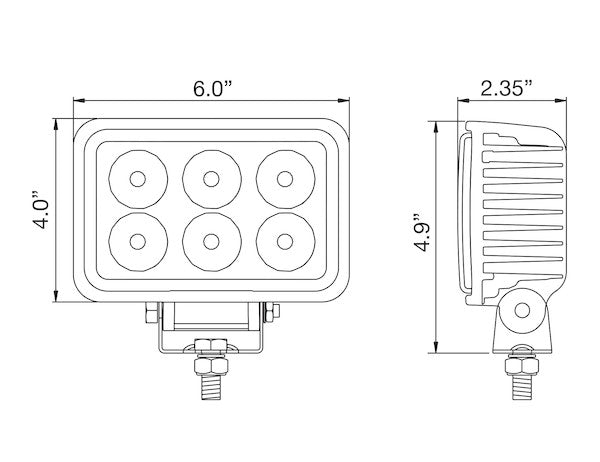 Load image into Gallery viewer, 4 Inch by 6 Inch Rectangular LED Clear Spot Light With White Housing