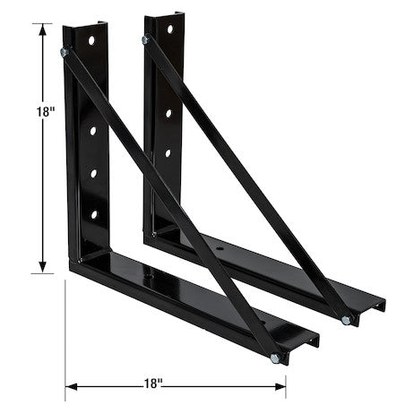 Load image into Gallery viewer, 18x18 Inch Bolted Black Formed Steel Mounting Brackets