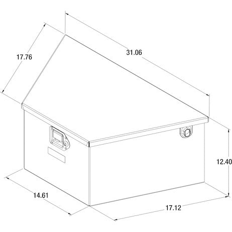 Load image into Gallery viewer, 31 Inch Wide Gloss Black Powder Coated Steel Dump Trailer Pump Box For A-Frame Trailers