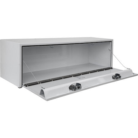 Load image into Gallery viewer, 18x18x48 Inch White Steel Underbody Truck Box with 2 Paddle Latches
