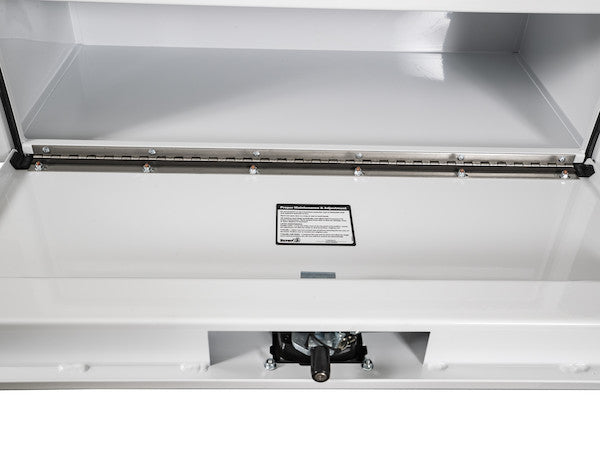 Load image into Gallery viewer, 18x18x36 Inch White Steel Underbody Truck Box with Built-in Shelf - 3-Point Latch
