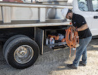 Load image into Gallery viewer, Black Steel Underbody Truck Tool Box With Stainless Steel Door Series