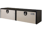Load image into Gallery viewer, BLACK STEEL UNDERBODY TRUCK TOOL BOX WITH STAINLESS STEEL DOOR SERIES
