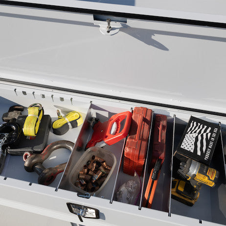 Load image into Gallery viewer, 20x108 Heavy-Duty Gloss White Steel Top Mount Service Body Truck Tool Box