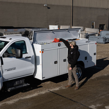 Load image into Gallery viewer, 20x108 Heavy-Duty Gloss White Steel Top Mount Service Body Truck Tool Box