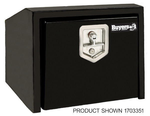 Load image into Gallery viewer, 14/10.5x12x30 Inch Black Steel Underbody Truck Box With Slanted Back