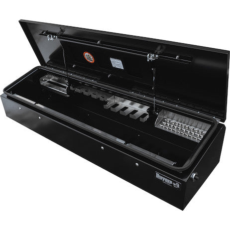 Load image into Gallery viewer, 14x20x72 Heavy-Duty Gloss Black Steel Crossbody Wedge Truck Tool Box