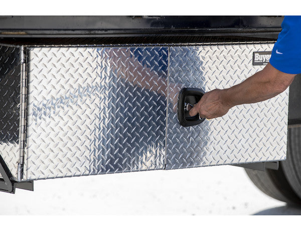Load image into Gallery viewer, 18x18x48 Inch Diamond Tread Aluminum Underbody Truck Box - Double Barn Door, 3-Point Compression Latch