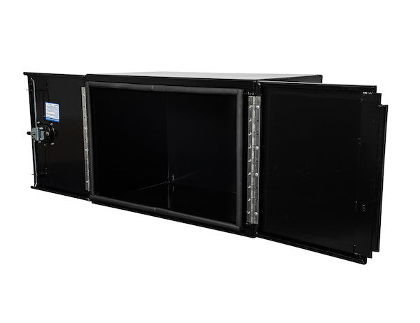 Load image into Gallery viewer, 18x18x48 Inch Black Smooth Aluminum Underbody Truck Tool Box - Double Barn Door, 3-Point Compression Latch