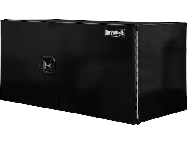 Load image into Gallery viewer, 18x18x48 Inch Pro Series Black Smooth Aluminum Underbody Truck Box with Barn Door - Double Barn Door, 3-point Compression Latch