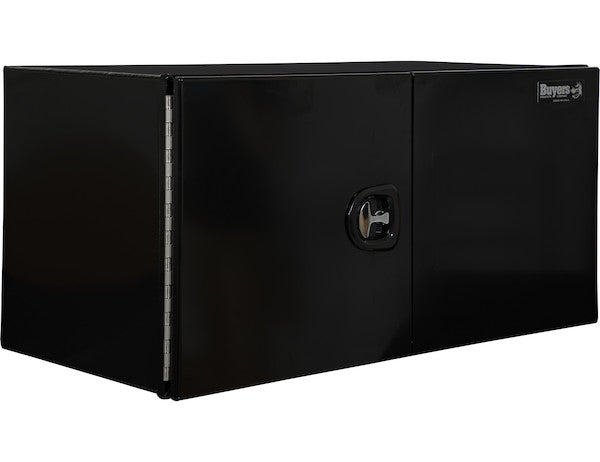Load image into Gallery viewer, 18x18x48 Inch Pro Series Black Smooth Aluminum Underbody Truck Box with Barn Door - Double Barn Door, 3-point Compression Latch