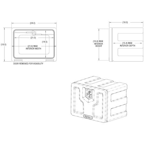 Load image into Gallery viewer, 18x18x24 Inch Black Poly Underbody Truck Box