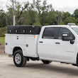 Load image into Gallery viewer, GLOSS BLACK DIAMOND TREAD ALUMINUM TOPSIDER TRUCK TOOL BOX SERIES WITH FLIP-UP DOORS