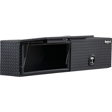 Load image into Gallery viewer, 16x13x72 Inch Matte Black Diamond Tread Aluminum Topsider Truck Box with Flip-Up Doors