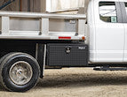 Load image into Gallery viewer, Gloss Black Diamond Tread Aluminum Underbody Truck Tool Box Series - 1725130 - Buyers Products