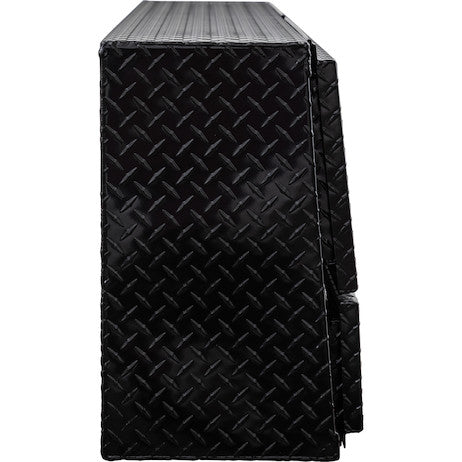 Load image into Gallery viewer, 21x13x60 Inch Gloss Black Diamond Tread Aluminum Pick-Up Contractor With Lower Door