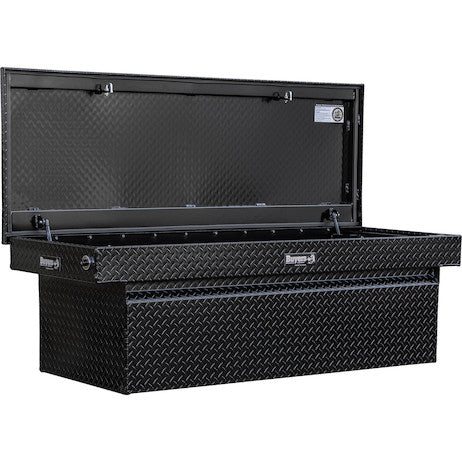 Load image into Gallery viewer, 23x27x71 Inch Gloss Black Diamond Tread Aluminum Crossover Truck Box