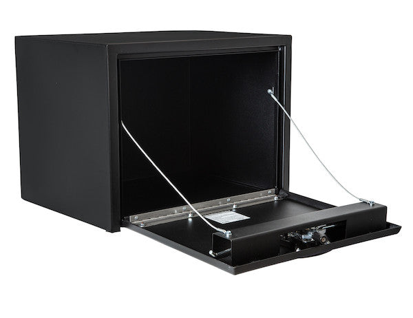 Load image into Gallery viewer, 18x18x24 Inch Textured Matte Black Steel Underbody Truck Box with 3-Point Latch