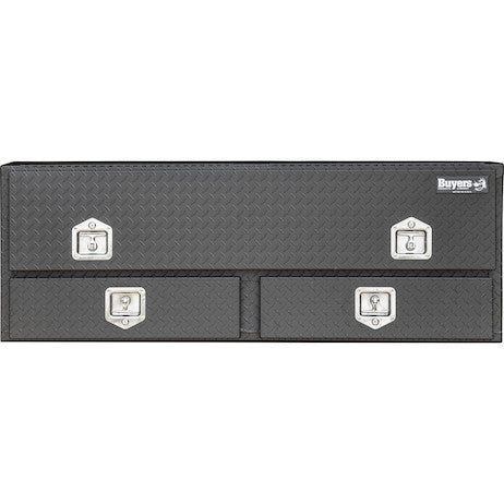 Load image into Gallery viewer, 21x13x60 Inch Matte Black Diamond Tread Aluminum Contractor Truck Box With Drawers