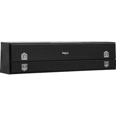 Load image into Gallery viewer, 21x13x88 Inch Matte Black Diamond Tread Aluminum Pick-Up Contractor With Lower Door