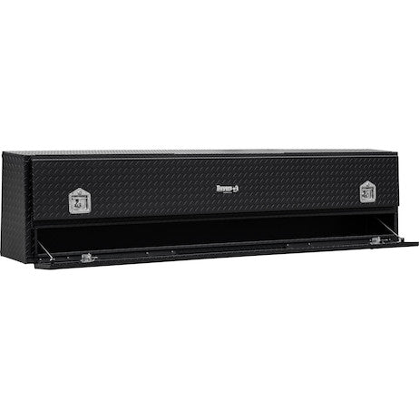 Load image into Gallery viewer, 21x13x88 Inch Matte Black Diamond Tread Aluminum Pick-Up Contractor With Lower Door