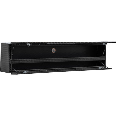 Load image into Gallery viewer, 21x13x88 Inch Matte Black Diamond Tread Aluminum Pick-Up Contractor With Lower Door