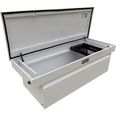 Load image into Gallery viewer, 23x27x71 Inch Gloss White Diamond Tread Aluminum Crossover Truck Box