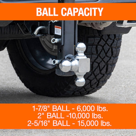 Load image into Gallery viewer, Adjustable Tri-Ball Hitch With Chrome Towing Balls For 2 Inch Hitch Receivers