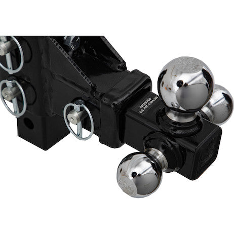 Load image into Gallery viewer, Adjustable Tri-Ball Hitch Solid Shank With Chrome Balls