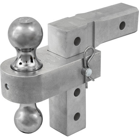 Load image into Gallery viewer, Adjustable Dual Ball Hitch with Chrome Towing Balls for 2 Inch Hitch Receivers