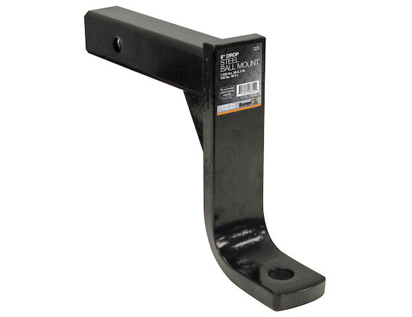 Load image into Gallery viewer, 2 Inch Ball Mount With 8 Inch Drop x 10 Inch Long Tube Black