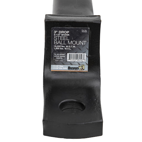 Load image into Gallery viewer, 2-1/2 Inch Ball Mount With 3 Inch Drop x 10 Inch Long Tube Black