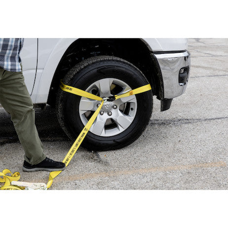 Load image into Gallery viewer, Tire Ratchet Tie-Down with Twisted Flat Snap Hook
