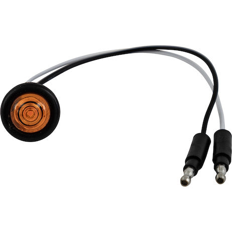 Load image into Gallery viewer, .75 Inch Round Marker Clearance Lights - 1 Amber LED with Male Bullets