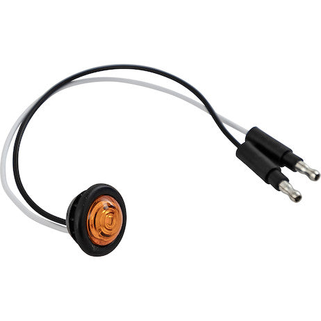 Load image into Gallery viewer, .75 Inch Round Marker Clearance Lights - 1 Amber LED with Male Bullets