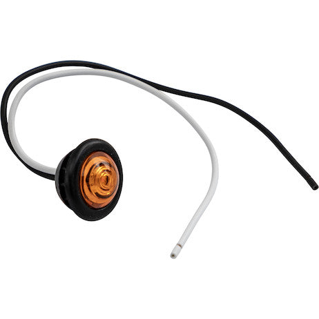 Load image into Gallery viewer, .75 Inch Round Marker Clearance Lights - 1 Amber LED with Stripped Leads