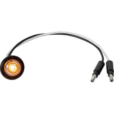 Load image into Gallery viewer, .75 Inch Round Marker Clearance Lights - 1 Amber LED with Clear Lens with Male Bullets