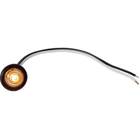 Load image into Gallery viewer, .75 Inch Round Marker Clearance Lights - 1 Amber LED with Clear Lens with Stripped Leads