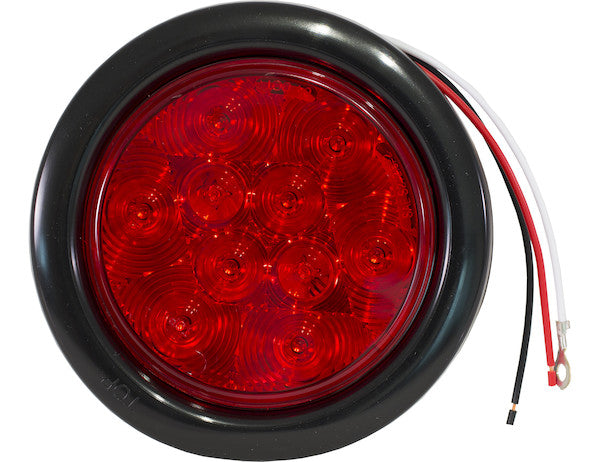 Load image into Gallery viewer, 4 Inch Red Round Stop/Turn/Tail Light With 10 LEDs Kit (PL-3 Connection, Includes Grommet and Plug)