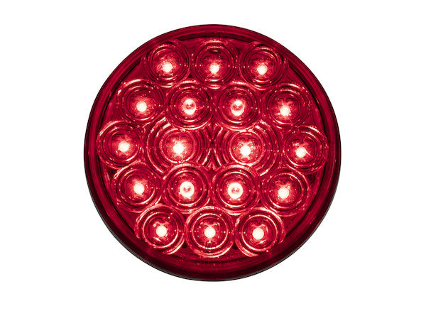 Load image into Gallery viewer, 4 Inch Red Round Stop/Turn/Tail Light Kit with 18 LEDs (PL-3 Connection, Includes Grommet and Plug)