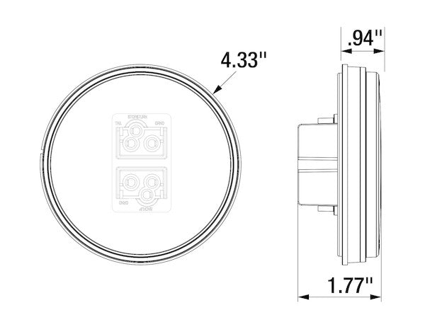 Load image into Gallery viewer, 4 Inch Round Combination Stop/Turn/Tail & Backup Light Kit (Includes Grommet and Plug, Sold Individually)