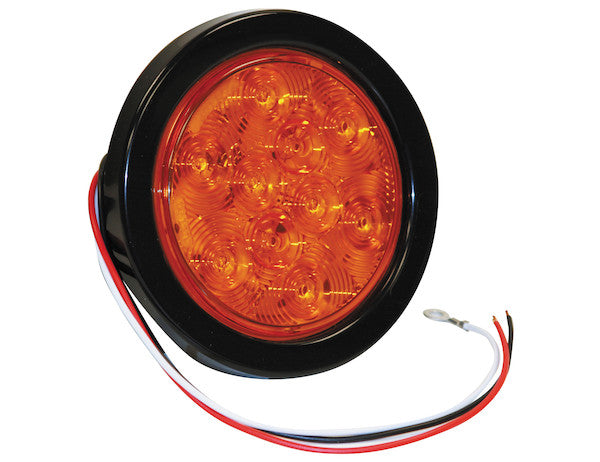 Load image into Gallery viewer, 4 Inch Amber Round Turn Signal Light Kit with 10 LEDs (PL-3 Connection, Light Only)