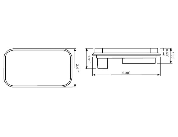 Load image into Gallery viewer, 5.375 Inch Red Rectangular Stop/Turn/Tail Light Kit with 15 LEDs (PL-3 Connection, Includes Grommet and Plug)