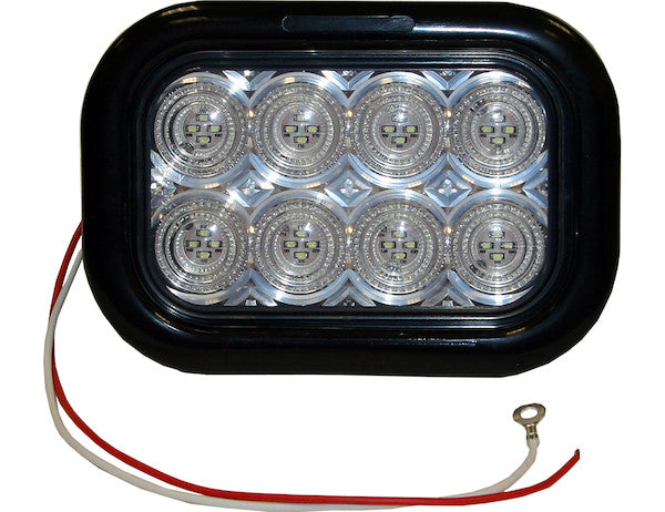 Load image into Gallery viewer, 5.3 Inch Clear Rectangular Backup Light Kit with 32 LEDs (PL-2 Connection, Includes Grommet and Plug)