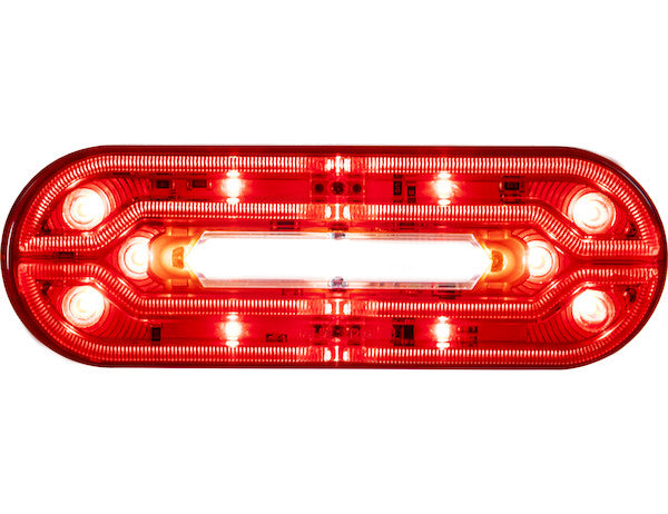 Load image into Gallery viewer, 6 Inch Oval Stop/Turn/Tail + Backup Combination Light with Light Stripe LED Tubes